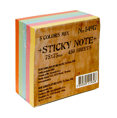 Sticky Notes 75 x 75mm Assorted Colours