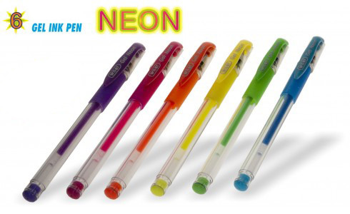 Wiler Neon Gel Pens 
Pack of 6