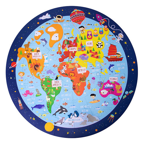 Circular World Map Puzzle