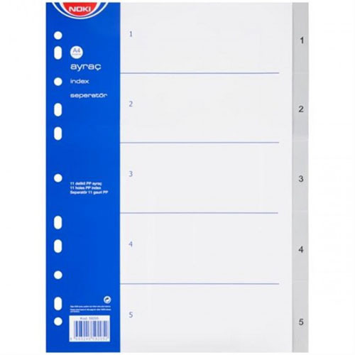 Plastic Dividers Numbered 1 to 5 'Noki'