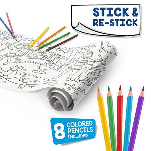 Pencil Colours & Colouring Roll Long 'Jungle'