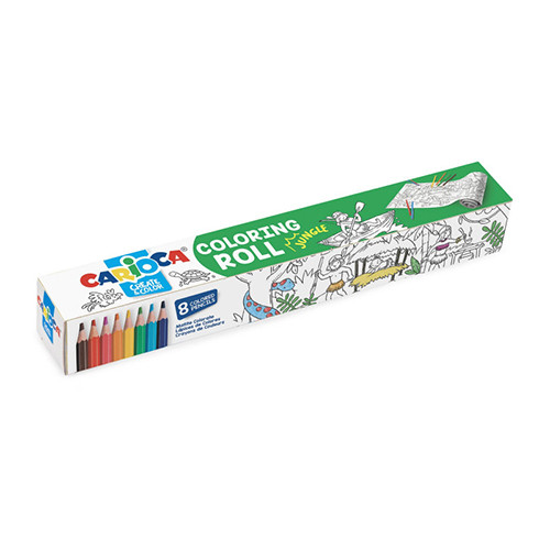 Pencil Colours & Colouring Roll Long  'Jungle'