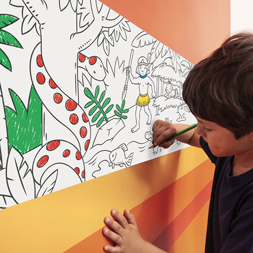 Pencil Colours & Colouring Roll Long  'Jungle'