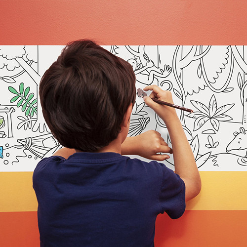 Pencil Colours & Colouring Roll Long  'Jungle'