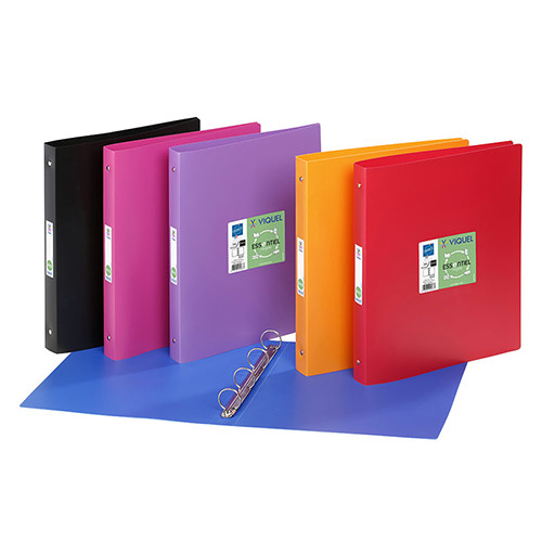 A4 Flexible Plastic 4 Ring File Assorted Colours