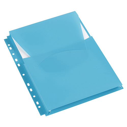 A4 Plastic Punched Pockets for Catalogues Blue