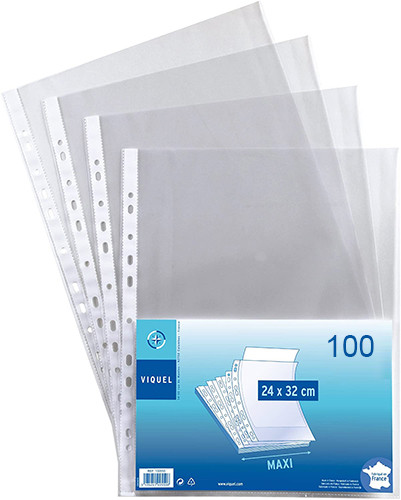 Viquel' A4 Plastic Punched Pockets
Pack of 100