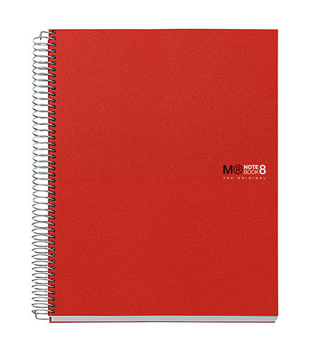 A5 Spiral Book 400 pages Red