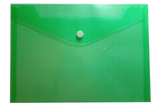 A5 Pocket File One Button Green
