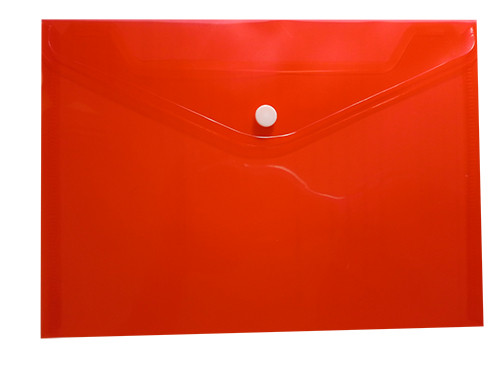 A5 Pocket File One Button Red