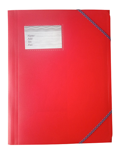 3 Flap Plastic Pocket Folder Red