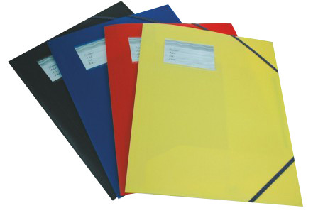 3 Flap Plastic Pocket Folder Blue