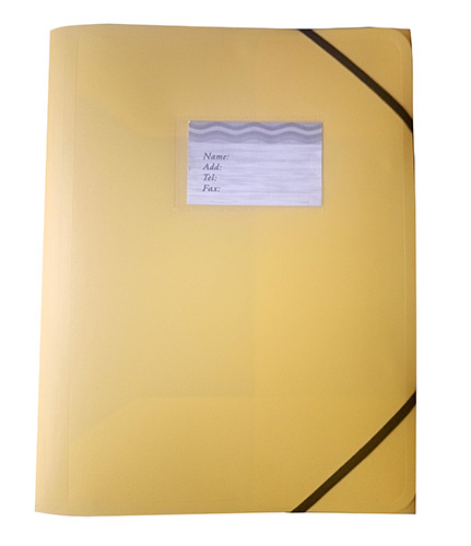 3 Flap Plastic Pocket Folder Yellow