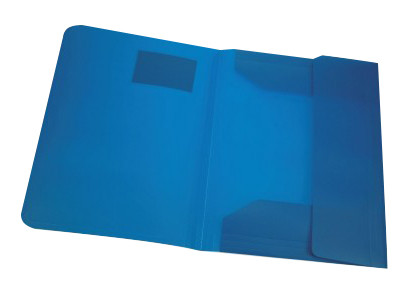 3 Flap Plastic Pocket Folder Blue