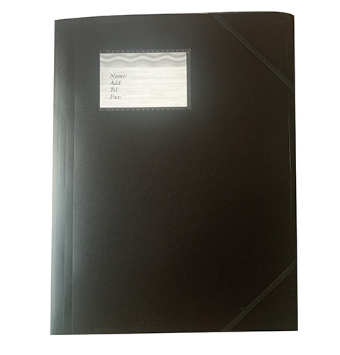 3 Flap Plastic Pocket Folder Black