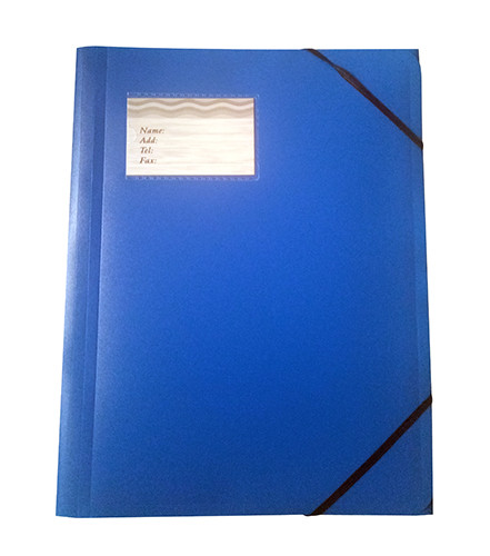 3 Flap Plastic Pocket Folder Blue