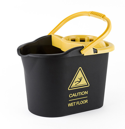 Caution Bucket with Mop Shrinker 15ltrs