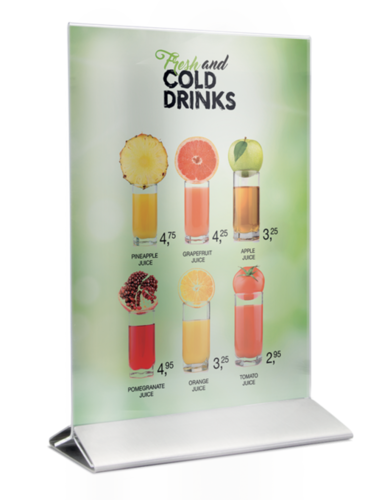 Menu Holder Stainless Steel Base A4