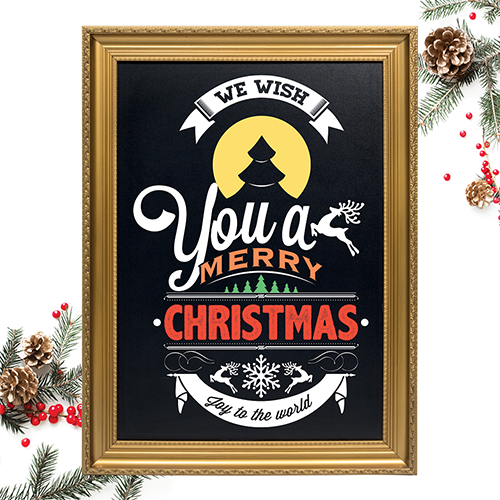 Gold Framed Wall Board 83.5 x 63 x 5cm