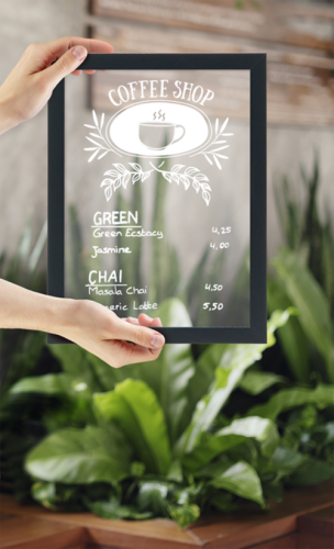 Transparent Wall Board 40 x 30 x 1cm incl 2 Chalk Markers