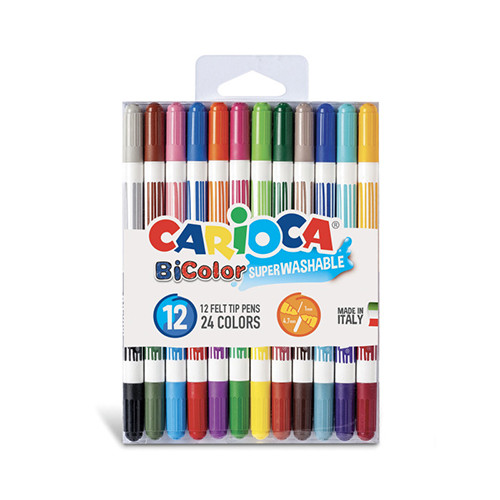 Felt Pens Double Tip BiColor 
Pack of 12
