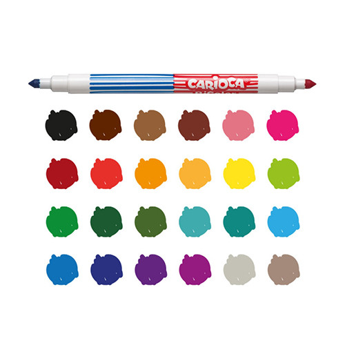 Felt Pens Double Tip BiColor 
Pack of 12