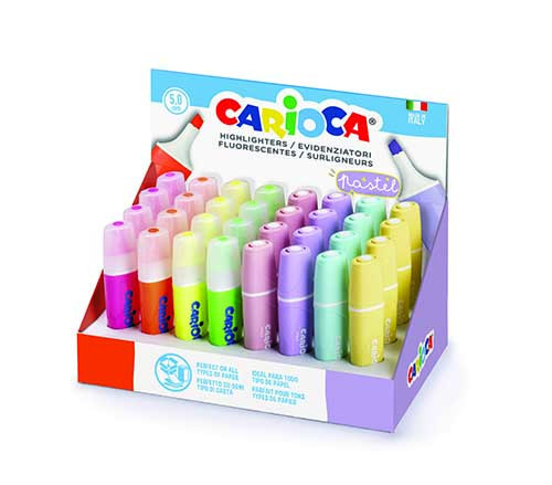 Highlighters Fluorescent Pastel Colours Box of 32