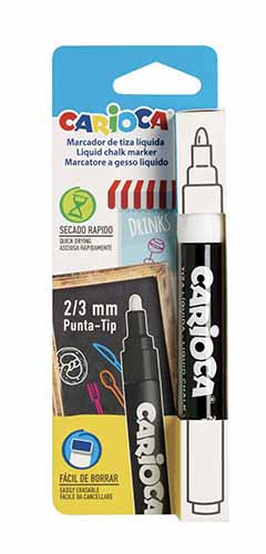 Carioca Liquid Chalk Marker White Broad Tip