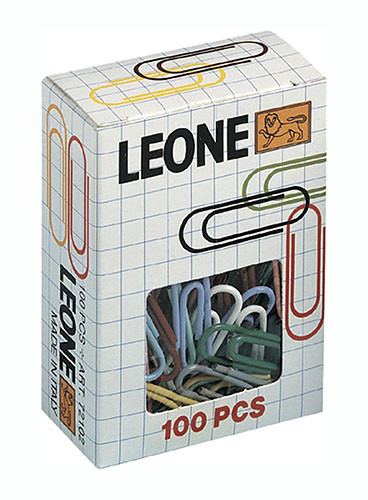 Paper Clips 28mm Plastic Coated 'Leone'