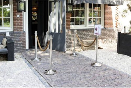 Chrome Pole for Rope Barrier System