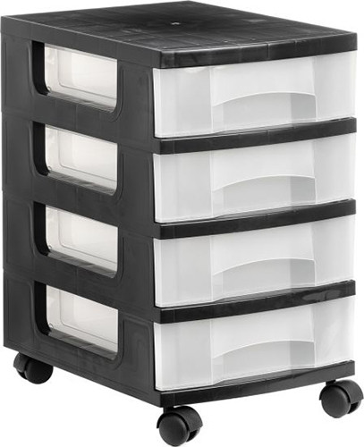 Plastic Drawers x 4 on Wheels
