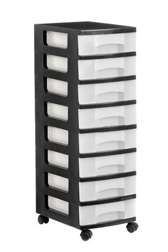 Plastic Drawers x 8 on Wheels