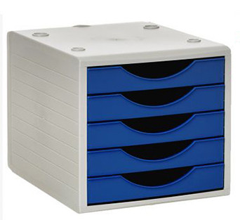 Plastic Drawers x 5 Blue
