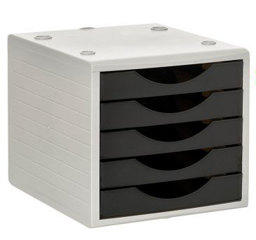 Plastic Drawers x 5 Black