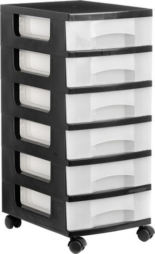 Plastic Drawers x 6 on Wheels