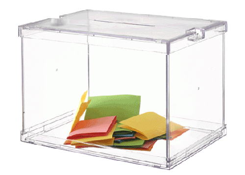 Ballot / Suggestion Box Rectangular Transparent