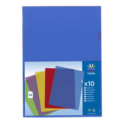 L Shaped A4 Plastic Pockets 
Pack of 10