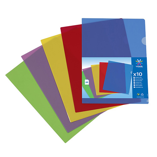 L Shaped A4 Plastic Pockets 
Pack of 10