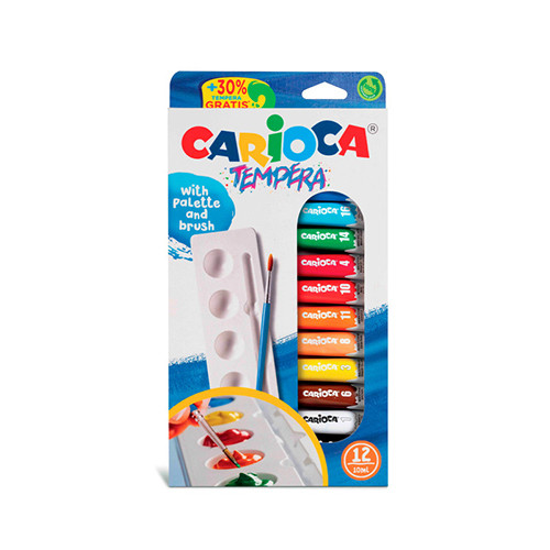 Poster Paints Set of 12 incl Brush & Palette