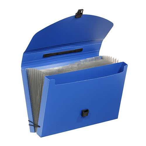 Expandable Wallet 8 Compartments Blue