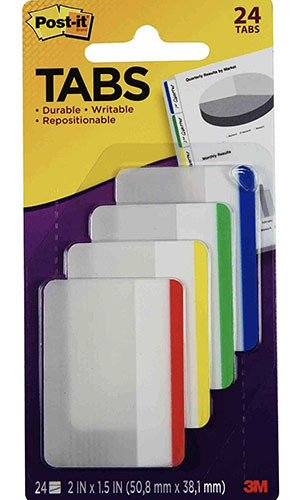 Index Tabs Plastic 50.8 x 38mm