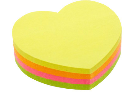 Sticky Notes 73 x 67mm Heart Shaped