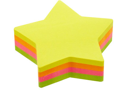 Sticky Notes 71 x 74mm Star Shaped
