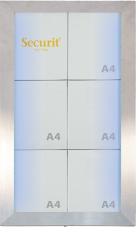 Display Information Stainless Steel 6-A4 incl LED Lights