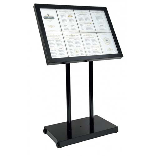 Poles for Display Information Black 8-A4 incl LED Lights