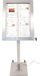 Display Information Stainless Steel 4-A4 incl LED Lights