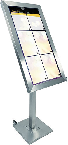 Display Information Stainless Steel 6-A4 incl LED Lights