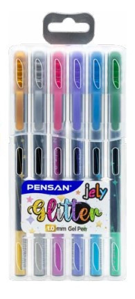 Glitter Gel Pens Dark Colours 
Pack of 6