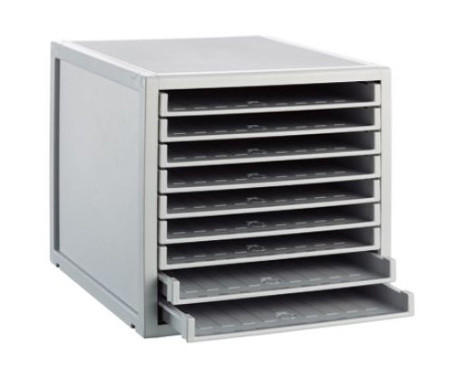Plastic Desk Trays x 9 Light Grey 'ARCHIVE 2000'