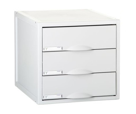 Plastic Drawers x 3 Light Grey 'ARCHIVE 2000'